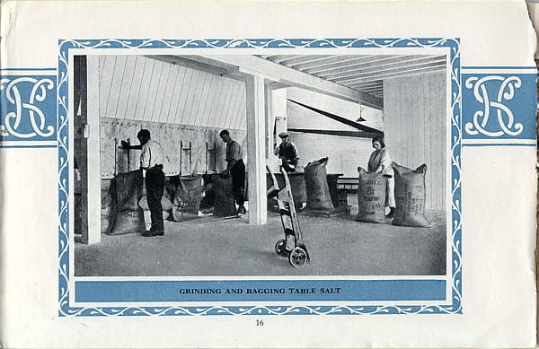 Bagging the salt coming through the chute from the crusher. The salt is now ready for it's journey. Seddon's. 24. Bagging the salt coming through the chute from the crusher. The salt is now ready for it's journey. Seddon's.jpg